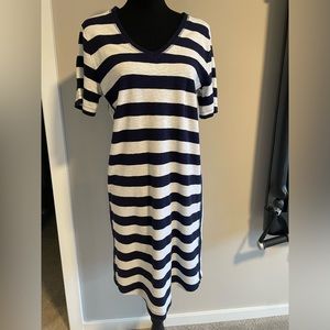 Caslon Dress Navy and White Striped T-shirt Dress